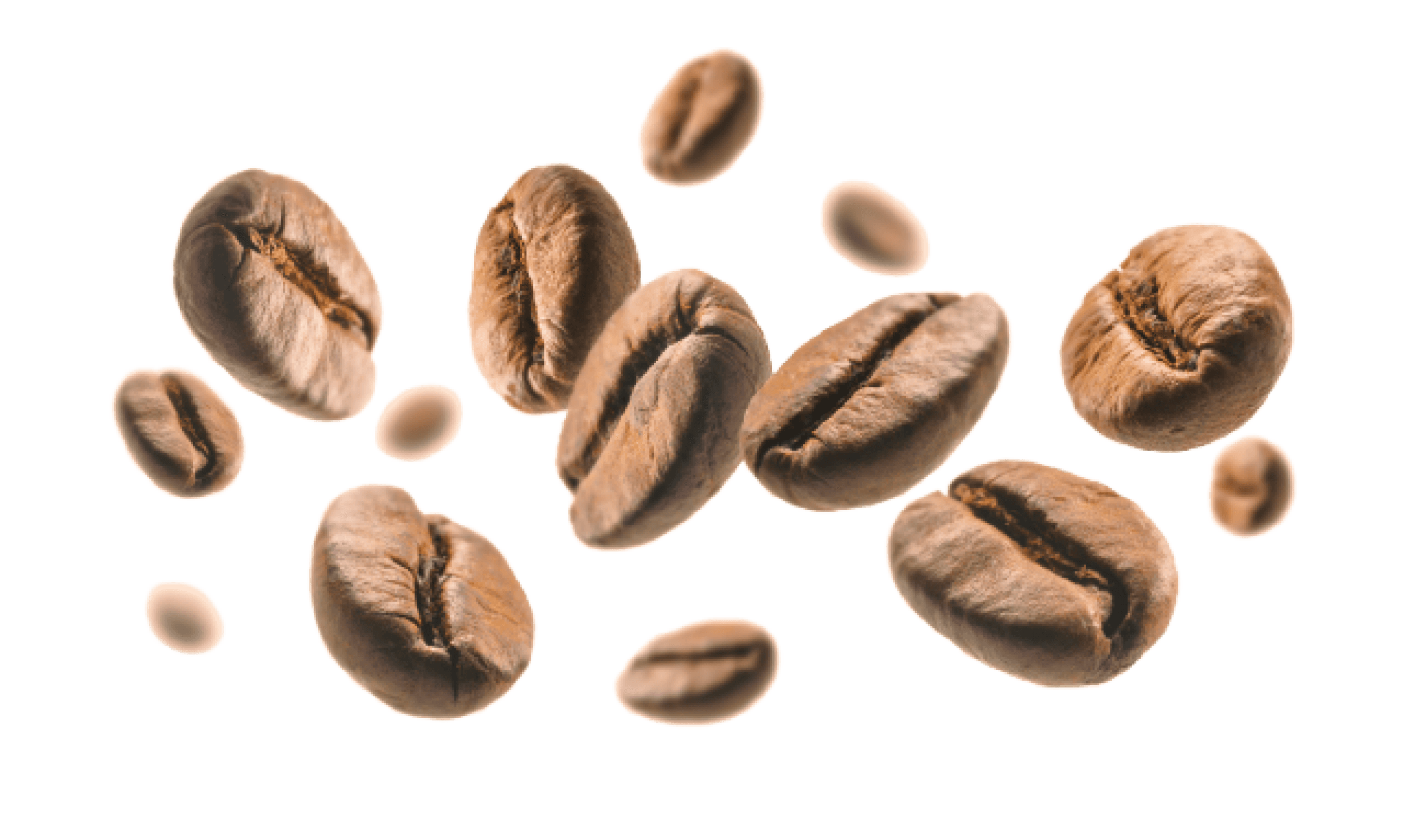 coffee beans falling — hero visual