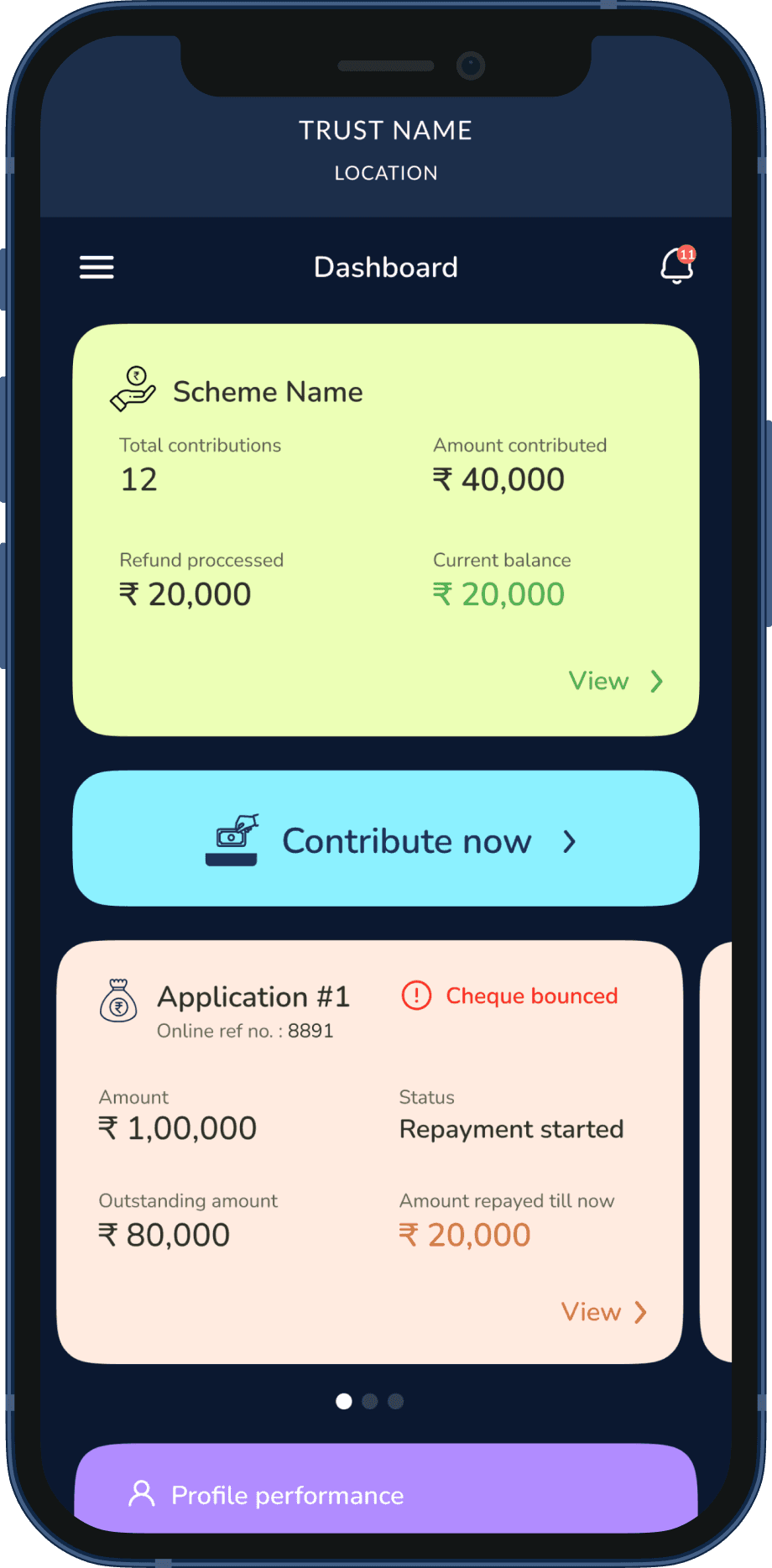 cashflow app screens